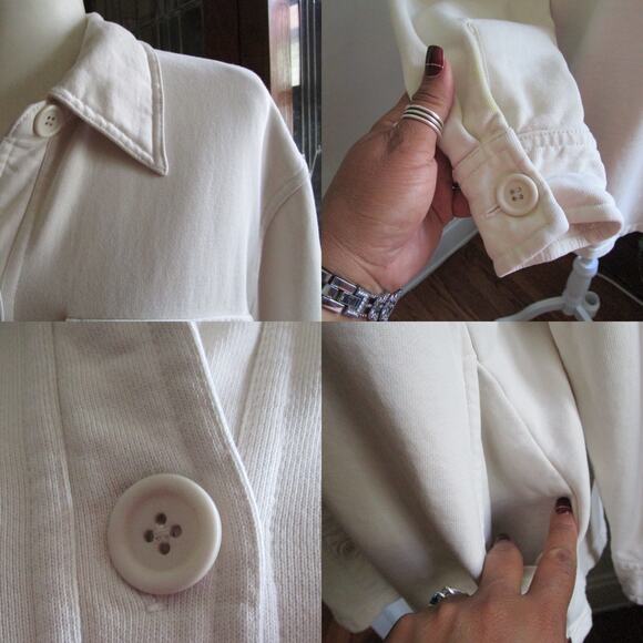 Good American Cream Cotton Shacket Oversized Button Up 1/2 S/M - Picture 15 of 17
